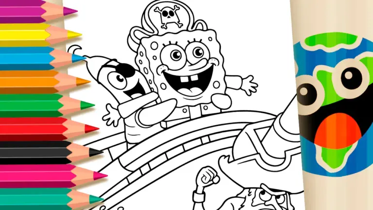 SpongeBob SquarePants Movie Coloring Page - Famous Characters Coloring Pages