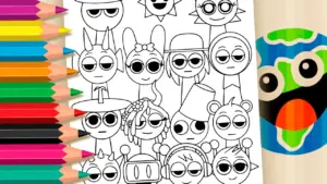 Coloring page Sprunki Musical Crew Coloring Pages: Paint Your Online Band