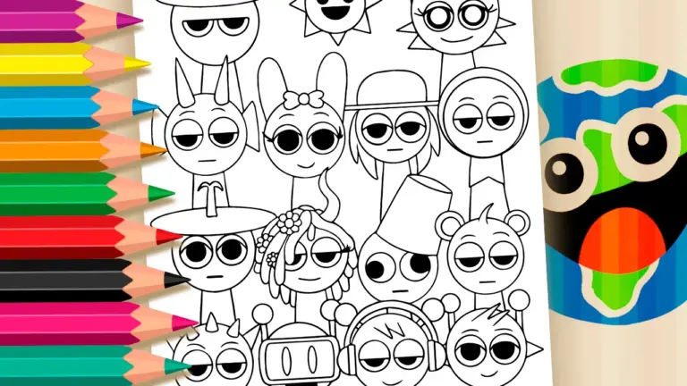 Sprunki Musical Crew Coloring Pages: Paint Your Online Band - Famous Characters Coloring Pages