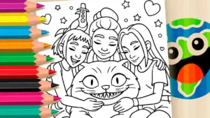 Coloring page Sussie Derpy Kpop Demon Hunters Coloring Page: Magical Online Painting Fun