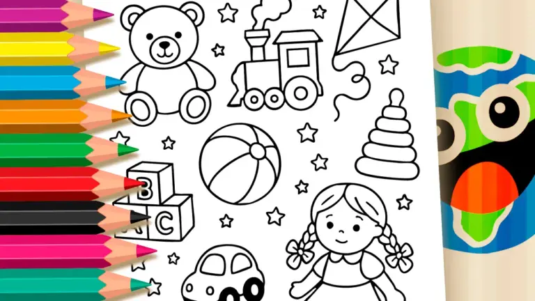 Toddler Toys Coloring Pages: Color Online or Print in High Quality - Cute & Kawaii Coloring Pages Online