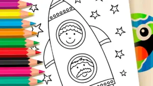 Coloring page Adventure with Dad Rocket Coloring Page: Color Online or Print Free