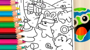 Coloring page Birthday Piñata Coloring Page: Paint Online or Print PDF