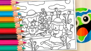 Coloring page Bobbie Goods Afternoon Tea Coloring Page