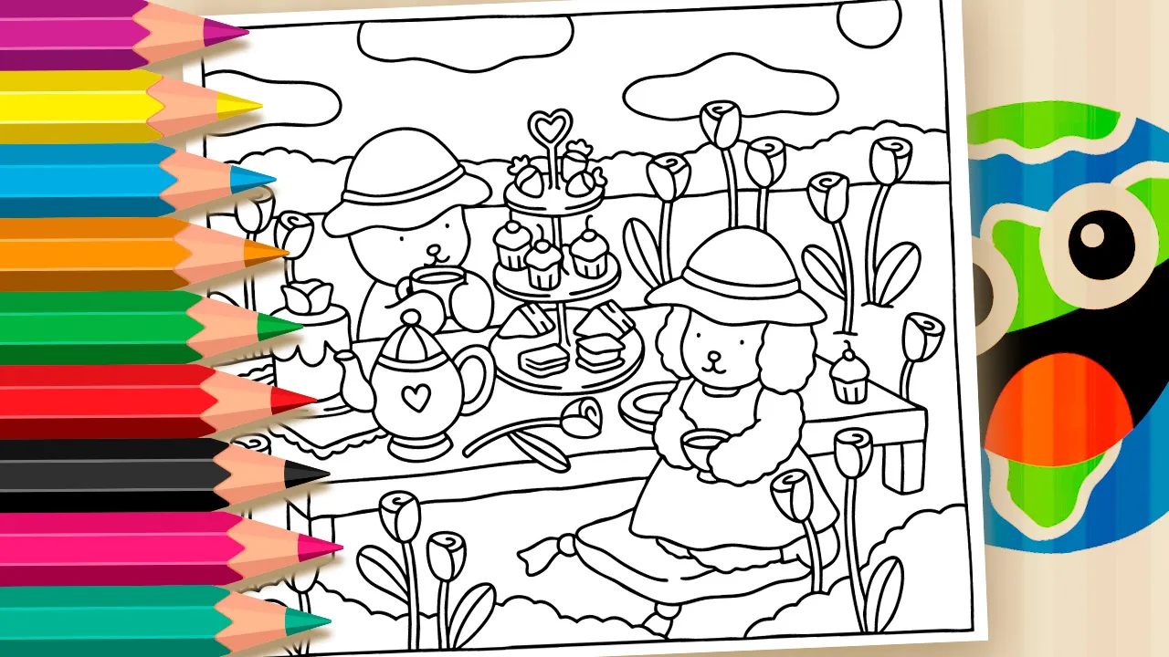 Bobbie Goods Afternoon Tea Coloring Page