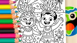 Coloring page Carnival in Rio de Janeiro Coloring Page: Fun Online or Printable