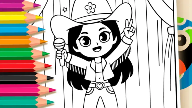 Cowgirl Show Coloring Page: Paint Online or Print Free PDF - Culture & Holiday Coloring Pages
