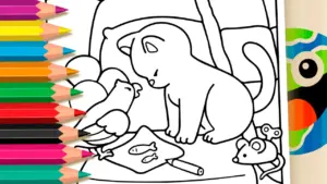 Coloring page Cute Fight Theme Coloring Page: Color Online or Print Free PDF