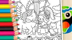 Coloring page Cute Greek Mythology Coloring Page: Paint Online or Download Free PDF