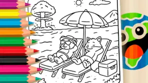 Event Horizon at the Beach Coloring Page: Paint Online or Print for Free coloring page