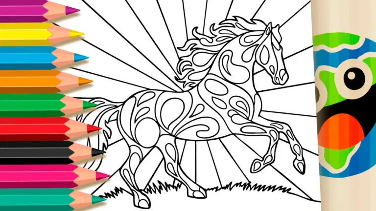 Fiery Horse Coloring Page – Free Online Art Fun - Nature & Landscape Coloring Pages