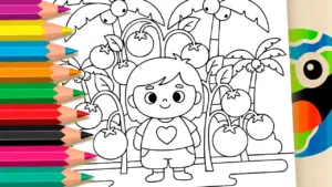 Coloring page Grow a Garden – Tomato Planting Theme Coloring Pages