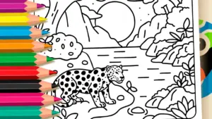 Coloring page Jaguar in Nature Coloring Pages: Paint Online or Print Free PDF
