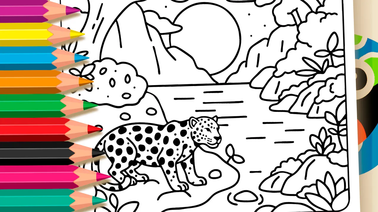 Jaguar in Nature Coloring Pages: Paint Online or Print Free PDF