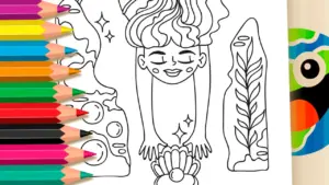Coloring page Magical Pearl Mermaid Coloring Pages