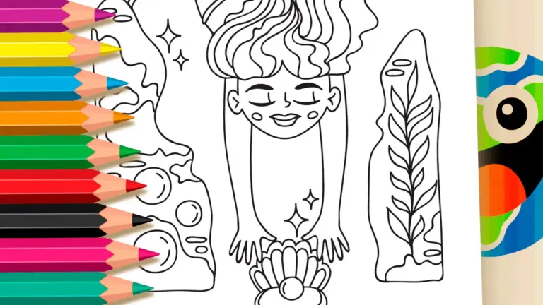 Magical Pearl Mermaid Coloring Pages - Nature & Landscape Coloring Pages