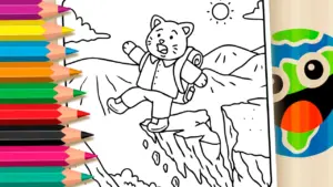 Coloring page Mountain Peak Adventure Coloring Pages: Color Online or Print Free PDF