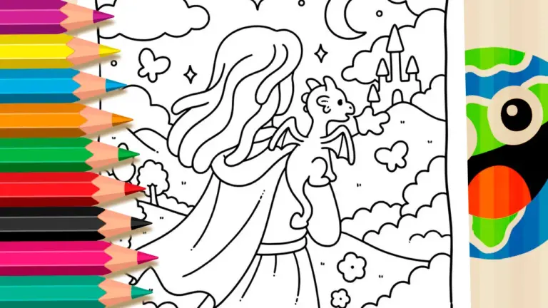 My Little Dragon Friend Coloring Page: Color Online or Print for Free - Famous Characters Coloring Pages