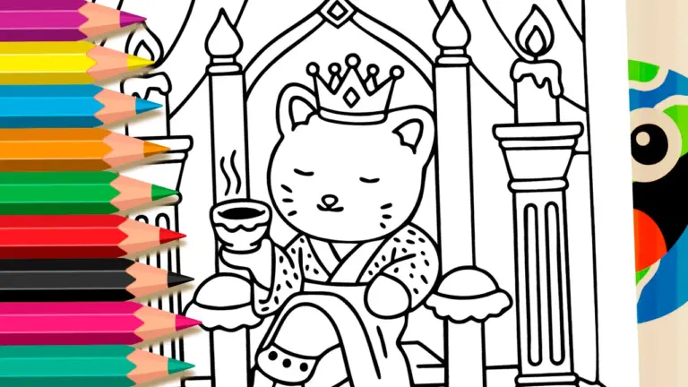 Queen’s Coffee Coloring Page: Fun Online & Free PDF - Cute & Kawaii Coloring Pages Online