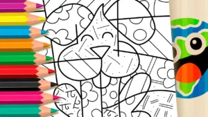 Coloring page Romero Britto Dog Coloring Pages: Fun Pop Art to Color Online & Free PDF