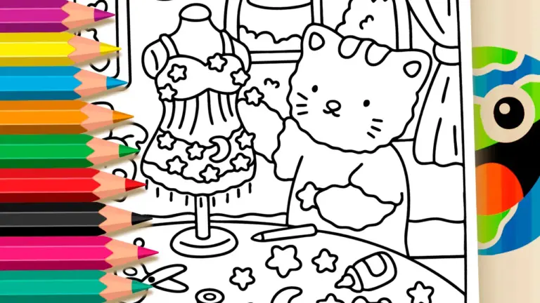 Star Dress Coloring Page: Color Online or Print Free PDF - Cute & Kawaii Coloring Pages Online