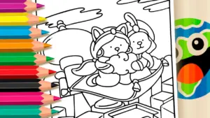Coloring page Aladdin and Jasmine Magic Carpet Ride Coloring Page