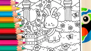 Coloring page The Bunny and the Sweet Treasure Coloring Pages