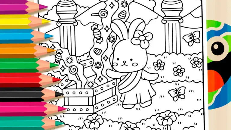 The Bunny and the Sweet Treasure Coloring Pages - Cute & Kawaii Coloring Pages Online