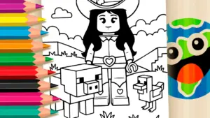 Coloring page Cowgirl Adventures in Block World Coloring Pages