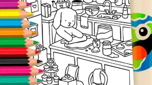 Coloring page Cute Bobbie Goods Style TikTok Cookies Coloring Page