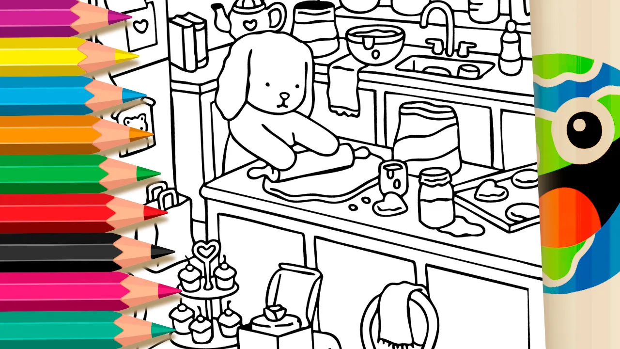 Cute Bobbie Goods Style TikTok Cookies Coloring Page