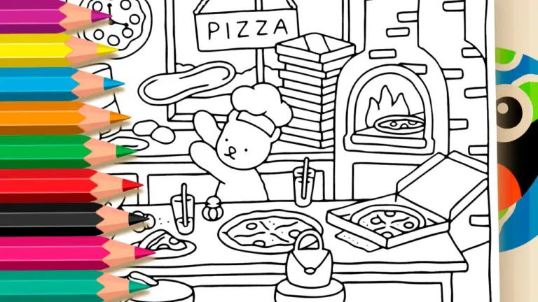 Cute Pizzaiolo Bobbie Goods Style Coloring Page – Free Mobile Fun! - Cute & Kawaii Coloring Pages Online