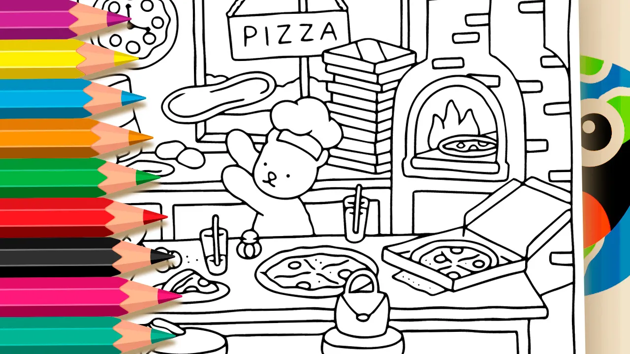 Cute Pizzaiolo Bobbie Goods Style Coloring Page – Free Mobile Fun!