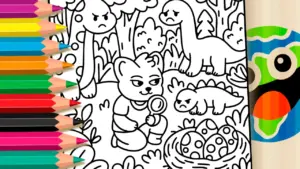 Coloring page Easter or Dinosaur Eggs? Fun Theme Coloring Pages