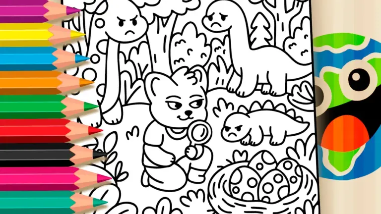 Easter or Dinosaur Eggs? Fun Theme Coloring Pages - Nature & Landscape Coloring Pages