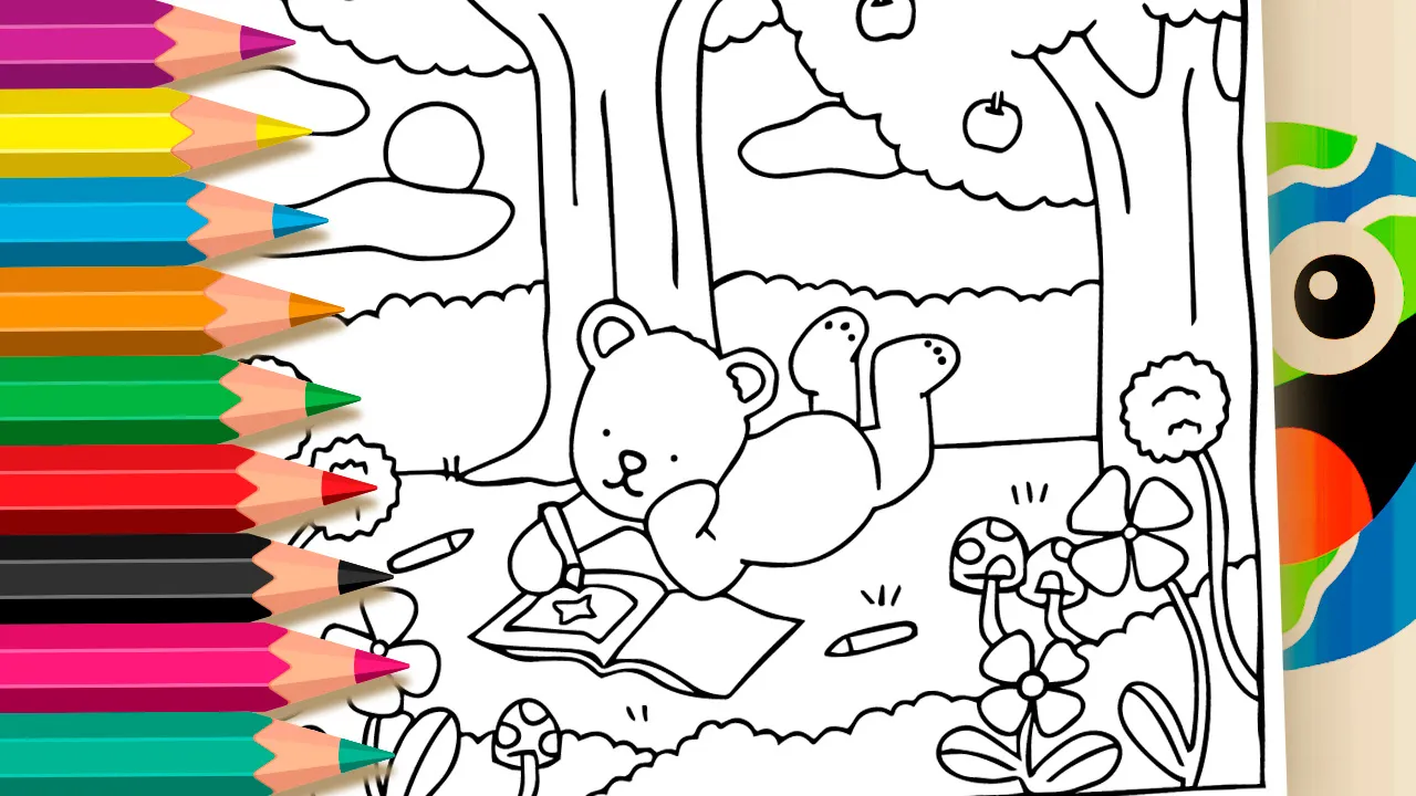 Kawaii Nature Coloring Pages: Drawing a Bear in Bobbie Goods Style