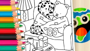Coloring page Cozy Bobbie Goods Style Pajama Night Coloring Page