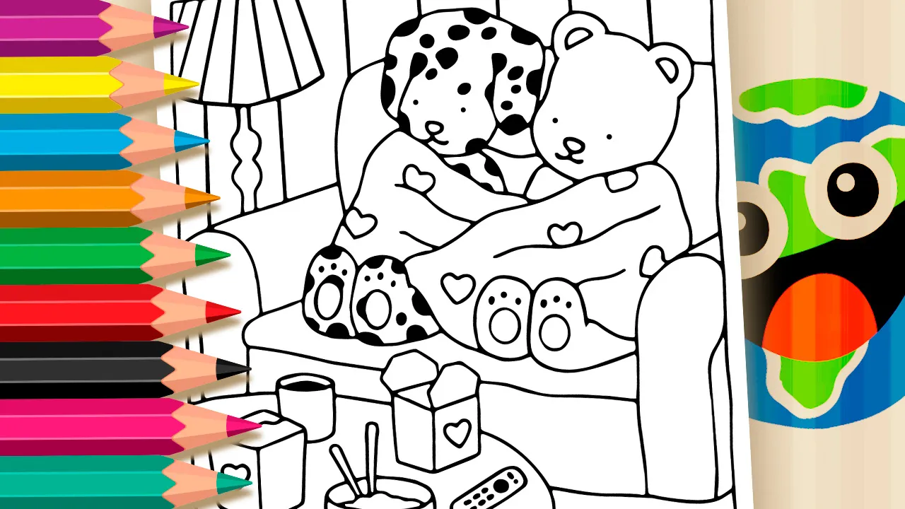 Cozy Bobbie Goods Style Pajama Night Coloring Page