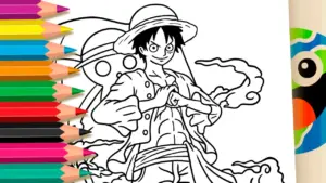 Coloring page Coloring Page of Luffy (One Piece) - Online Adventure