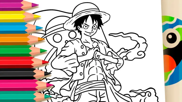 Coloring Page of Luffy (One Piece) – Online Adventure - Famous Characters Coloring Pages