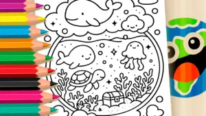 Coloring page Magical Underwater Universe Coloring Pages