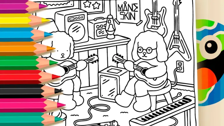 Måneskin Bobbie Goods Style Coloring Page – Free Mobile Coloring Fun - Cute & Kawaii Coloring Pages Online