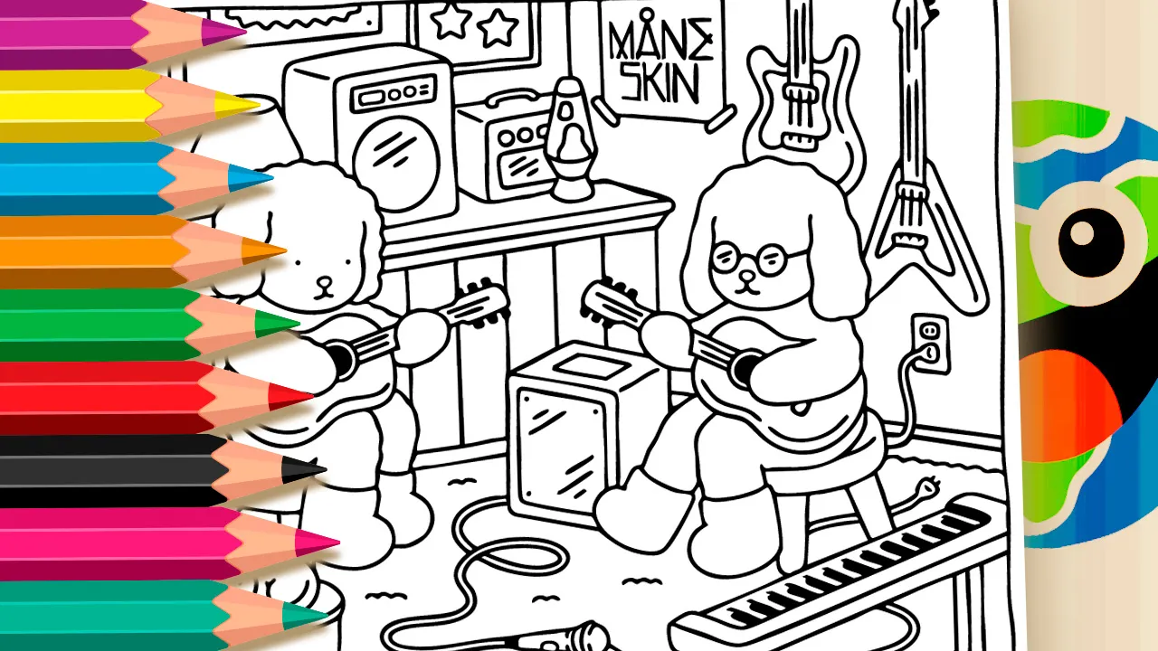 Måneskin Bobbie Goods Style Coloring Page – Free Mobile Coloring Fun