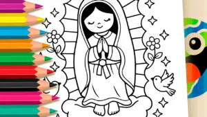 Coloring page Maria, Mother of Jesus Coloring Pages: Art and Peace for Everyone