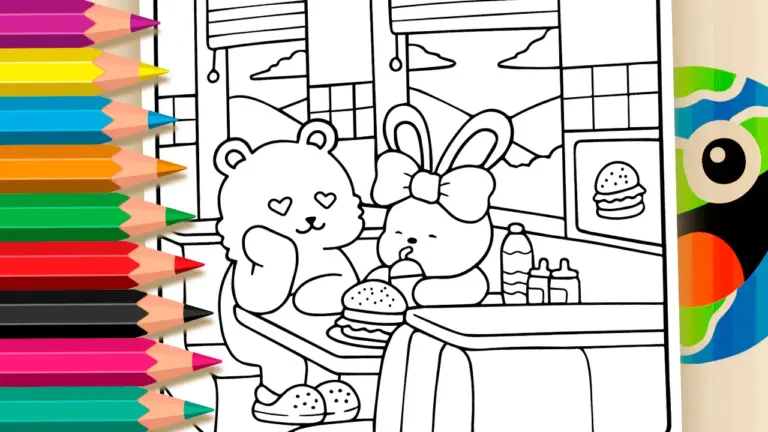 Paying for a Snack with My Little Bunny: Cute Animal Coloring Pages - Cute & Kawaii Coloring Pages Online