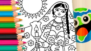 Coloring page Persian Woman Coloring Page - Traditional Dress Fun
