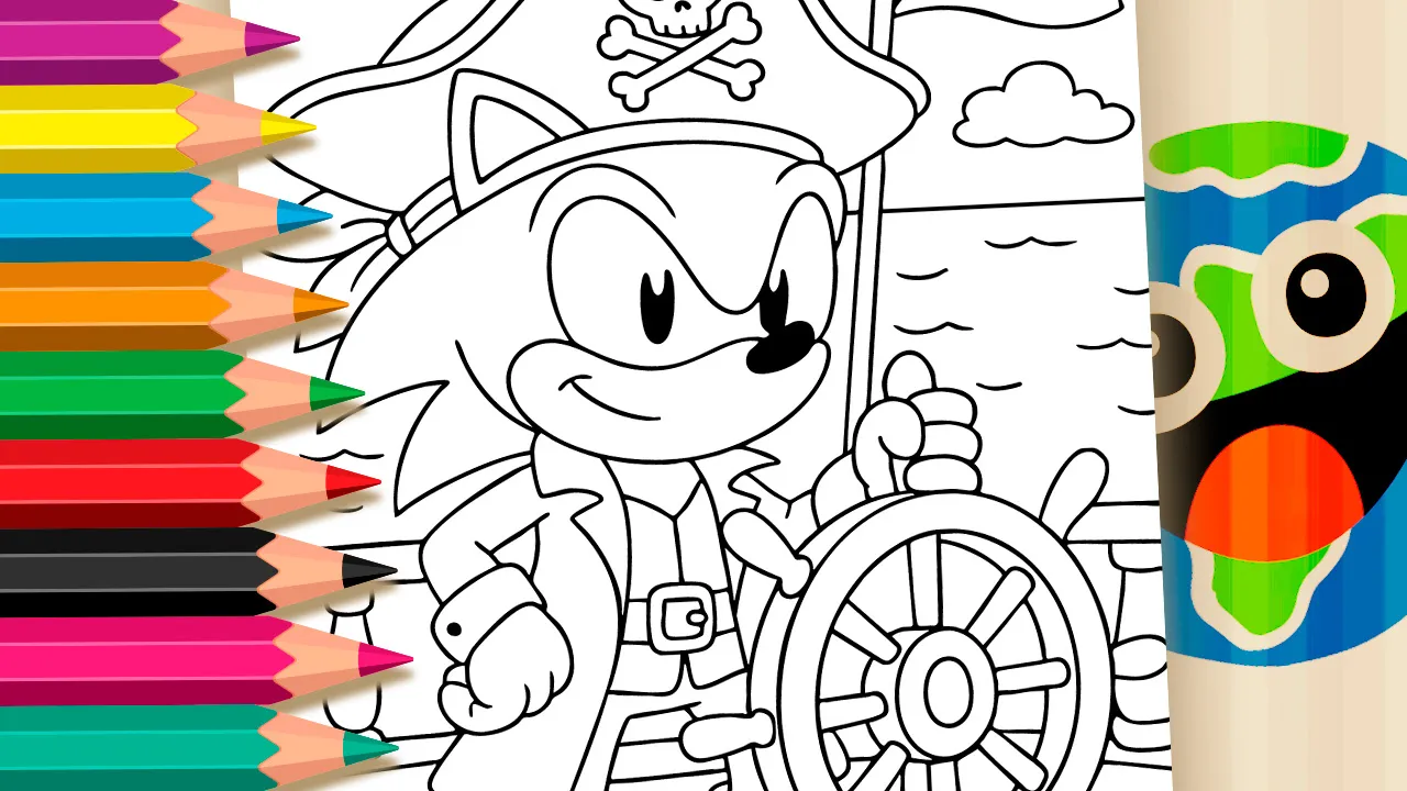 Pirate Sonic: Free Online Coloring Page