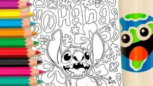 Coloring page Free Stitch Coloring Page ▷ Paint “Ohana” on Your Phone