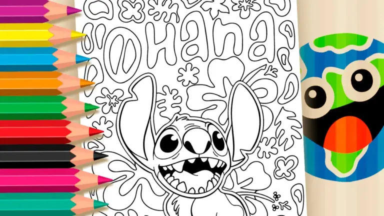 Free Stitch Coloring Page ▷ Paint “Ohana” on Your Phone - Famous Characters Coloring Pages