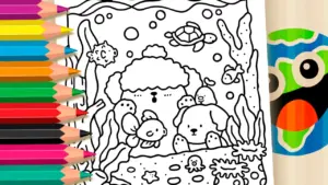 Coloring page Super Cute Aquarium Coloring Pages - FREE to Paint on Mobile